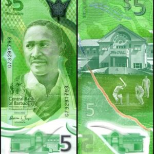 Барбадос 5 dollars 2022 unc p 81а
